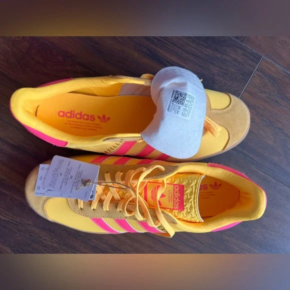 New Adidas Women's Gazelle Bold Shoes - Spark Yellow - Picture 2 of 5